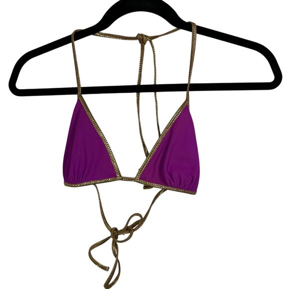 Reversible Purple & Blue Triangle Bikini Top Women's XS - Picture 1 of 3